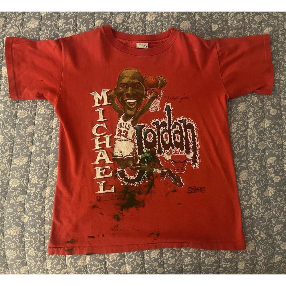 Michael Jordan Shirt Red Salem Chicago Bulls Sports T